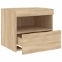 Mesita de noche con luces LED roble Sonoma 50x40x45 cm de , Mesitas de noche - Ref: Foro24-836767, Precio: 57,00 €, Descuento: %