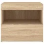 Mesita de noche con luces LED roble Sonoma 50x40x45 cm de , Mesitas de noche - Ref: Foro24-836767, Precio: 57,00 €, Descuento: %