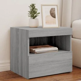 Bedside table with LED lights Sonoma gray 50x40x45 cm by , Nightstands - Ref: Foro24-836773, Price: 58,83 €, Discount: %