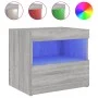 Bedside table with LED lights Sonoma gray 50x40x45 cm by , Nightstands - Ref: Foro24-836773, Price: 58,83 €, Discount: %