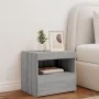 Bedside table with LED lights Sonoma gray 50x40x45 cm by , Nightstands - Ref: Foro24-836773, Price: 58,83 €, Discount: %