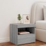 Mesita de noche con luces LED gris Sonoma 50x40x45 cm de , Mesitas de noche - Ref: Foro24-836773, Precio: 60,22 €, Descuento: %