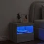 Bedside table with LED lights Sonoma gray 50x40x45 cm by , Nightstands - Ref: Foro24-836773, Price: 58,83 €, Discount: %