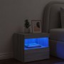 Mesita de noche con luces LED gris Sonoma 50x40x45 cm de , Mesitas de noche - Ref: Foro24-836773, Precio: 60,22 €, Descuento: %