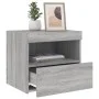 Bedside table with LED lights Sonoma gray 50x40x45 cm by , Nightstands - Ref: Foro24-836773, Price: 58,83 €, Discount: %