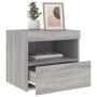 Mesita de noche con luces LED gris Sonoma 50x40x45 cm de , Mesitas de noche - Ref: Foro24-836773, Precio: 60,22 €, Descuento: %