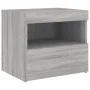Bedside table with LED lights Sonoma gray 50x40x45 cm by , Nightstands - Ref: Foro24-836773, Price: 58,83 €, Discount: %