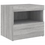 Mesita de noche con luces LED gris Sonoma 50x40x45 cm de , Mesitas de noche - Ref: Foro24-836773, Precio: 60,22 €, Descuento: %