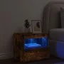 Mesita de noche con luces LED roble ahumado 50x40x45 cm de , Mesitas de noche - Ref: Foro24-836771, Precio: 50,72 €, Descuent...