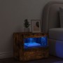Nachttisch mit LED-Leuchten, geräucherte Eiche, 50 x 40 x 45 cm von , Nachttische - Ref: Foro24-836771, Preis: 51,41 €, Rabat...