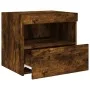 Nightstand with LED lights smoked oak 50x40x45 cm by , Nightstands - Ref: Foro24-836771, Price: 50,72 €, Discount: %