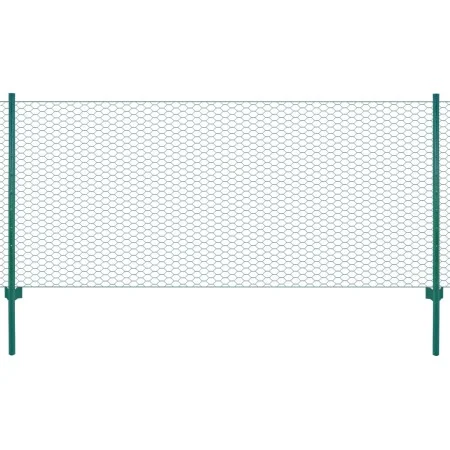 Maschendrahtzaun mit Stahlpfosten 25x0,5 m in Grün. von vidaXL, Zaunpaneele - Ref: Foro24-144603, Preis: 57,78 €, Rabatt: %