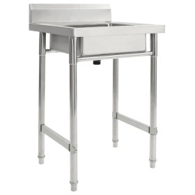 Küchenspüle mit Edelstahlbecken von vidaXL, Sinkt - Ref: Foro24-144290, Preis: 137,11 €, Rabatt: %