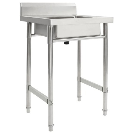 Fregadero de cocina con un seno acero inoxidable de vidaXL, Fregaderos - Ref: Foro24-144290, Precio: 137,03 €, Descuento: %