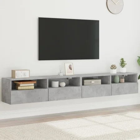TV-Wandmöbel 2 Stück Holz grau Beton 100x30x30 cm von , TV-Möbel - Ref: Foro24-836889, Preis: 91,10 €, Rabatt: %