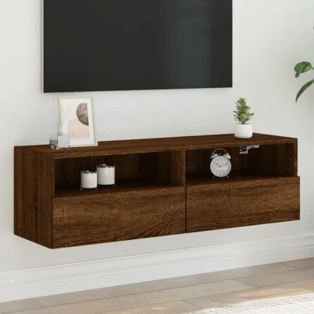 Mueble de pared TV madera ingeniería marrón roble 100x30x30 cm de , Muebles TV - Ref: Foro24-836894, Precio: 65,63 €, Descuen...
