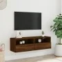 Mueble de pared TV madera ingeniería marrón roble 100x30x30 cm de , Muebles TV - Ref: Foro24-836894, Precio: 65,63 €, Descuen...