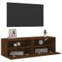 Mueble de pared TV madera ingeniería marrón roble 100x30x30 cm de , Muebles TV - Ref: Foro24-836894, Precio: 65,63 €, Descuen...
