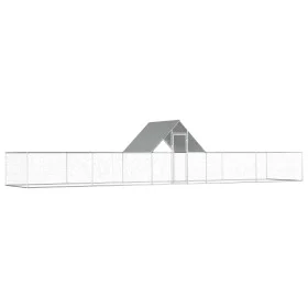 Galvanized steel chicken coop 10x2x2 m by vidaXL, Cages and habitats for small animals - Ref: Foro24-144563, Price: 280,04 €,...
