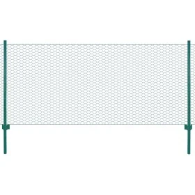 Maschendrahtzaun mit Stahlpfosten 25x0,5 m grün von vidaXL, Zaunpaneele - Ref: Foro24-144608, Preis: 51,99 €, Rabatt: %