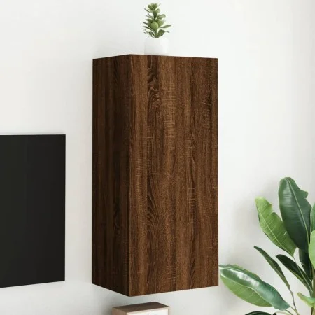 Oak brown engineered wood wall TV cabinet 40.5x30x90 cm by , TV Furniture - Ref: Foro24-836930, Price: 50,03 €, Discount: %