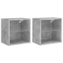Mesitas de noche de pared con luces LED 2 uds gris hormigón de , Muebles TV - Ref: Foro24-837071, Precio: 57,50 €, Descuento: %
