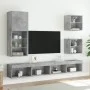 Mesitas de noche de pared con luces LED 2 uds gris hormigón de , Muebles TV - Ref: Foro24-837071, Precio: 54,75 €, Descuento: %