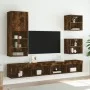 Wall bedside tables with LED lights 2 pcs smoked oak by , TV Furniture - Ref: Foro24-837073, Price: 57,52 €, Discount: %