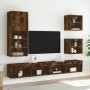 Wand-Nachttische mit LED-Leuchten, 2 Stück, geräucherte Eiche von , TV-Möbel - Ref: Foro24-837073, Preis: 58,47 €, Rabatt: %