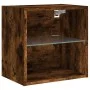 Wall bedside tables with LED lights 2 pcs smoked oak by , TV Furniture - Ref: Foro24-837073, Price: 57,52 €, Discount: %