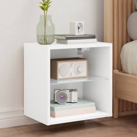 Wand-Nachttische mit LED-Leuchten, 2 Einheiten, weiß von , TV-Möbel - Ref: Foro24-837065, Preis: 37,04 €, Rabatt: %