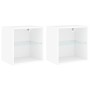 Wand-Nachttische mit LED-Leuchten, 2 Einheiten, weiß von , TV-Möbel - Ref: Foro24-837065, Preis: 38,26 €, Rabatt: %