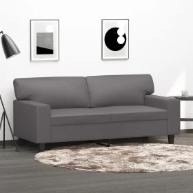 Gray synthetic leather 2-seater sofa 140 cm by , Sofas - Ref: Foro24-359419, Price: 281,53 €, Discount: %