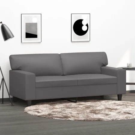 Gray synthetic leather 2-seater sofa 140 cm by , Sofas - Ref: Foro24-359419, Price: 281,53 €, Discount: %