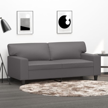 Sofá de 2 plazas de cuero sintético gris 140 cm de , Sofás - Ref: Foro24-359419, Precio: 299,02 €, Descuento: %