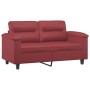 2 seater sofa in wine red synthetic leather 120 cm by , Sofas - Ref: Foro24-359581, Price: 236,56 €, Discount: %