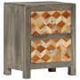 Mesita de noche madera maciza de mango gris 40x30x50 cm de vidaXL, Mesitas de noche - Ref: Foro24-282734, Precio: 124,28 €, D...