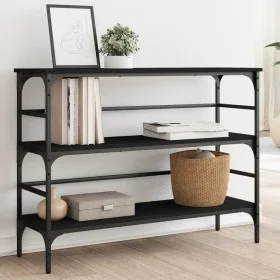 Black engineered wood console table 100x32x75 cm by , Side tables - Ref: Foro24-839048, Price: 62,71 €, Discount: %
