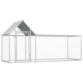 Galvanized steel chicken coop 3x1x1.5 m by vidaXL, Cages and habitats for small animals - Ref: Foro24-144554, Price: 227,71 €...