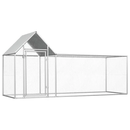 Galvanized steel chicken coop 3x1x1.5 m by vidaXL, Cages and habitats for small animals - Ref: Foro24-144554, Price: 223,38 €...