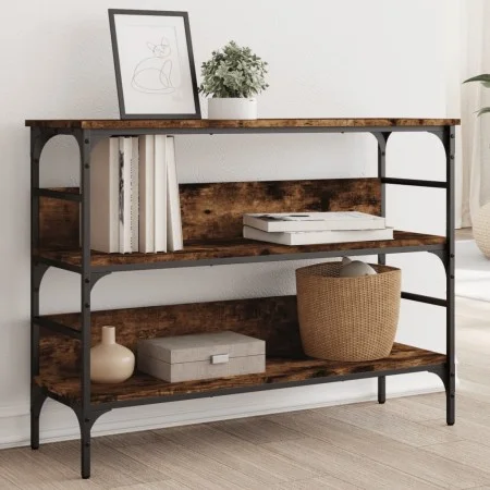 Smoked oak engineered wood console table 100x32x75 cm by , Side tables - Ref: Foro24-839060, Price: 64,96 €, Discount: %