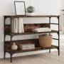 Smoked oak engineered wood console table 100x32x75 cm by , Side tables - Ref: Foro24-839060, Price: 64,96 €, Discount: %