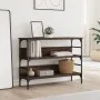 Mesa consola madera de ingeniería marrón roble 100x32x75 cm de , Mesas auxiliares - Ref: Foro24-839062, Precio: 64,46 €, Desc...