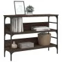 Mesa consola madera de ingeniería marrón roble 100x32x75 cm de , Mesas auxiliares - Ref: Foro24-839062, Precio: 64,46 €, Desc...