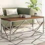 Silver Stainless Steel and Solid Wood Coffee Table by , Coffee table - Ref: Foro24-349941, Price: 91,90 €, Discount: %