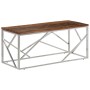 Silberner Couchtisch aus Edelstahl und Massivholz von , Couchtisch - Ref: Foro24-349941, Preis: 92,73 €, Rabatt: %