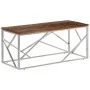 Silver Stainless Steel and Solid Wood Coffee Table by , Coffee table - Ref: Foro24-349941, Price: 91,90 €, Discount: %
