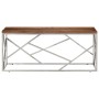 Silberner Couchtisch aus Edelstahl und Massivholz von , Couchtisch - Ref: Foro24-349941, Preis: 92,73 €, Rabatt: %