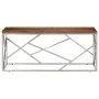 Silver Stainless Steel and Solid Wood Coffee Table by , Coffee table - Ref: Foro24-349941, Price: 91,90 €, Discount: %