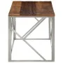 Silver Stainless Steel and Solid Wood Coffee Table by , Coffee table - Ref: Foro24-349941, Price: 91,90 €, Discount: %